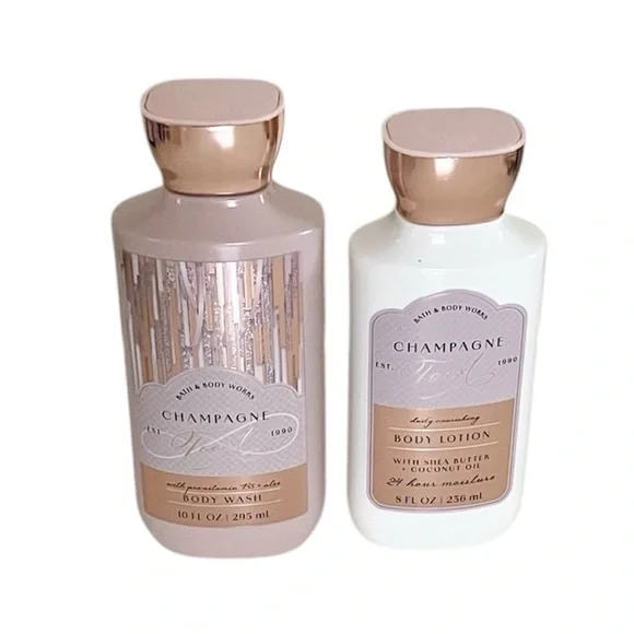 Bath & Body Works Champagne Toast Body Wash & Lotion Full Size Set with Tote - Picture 11 of 11